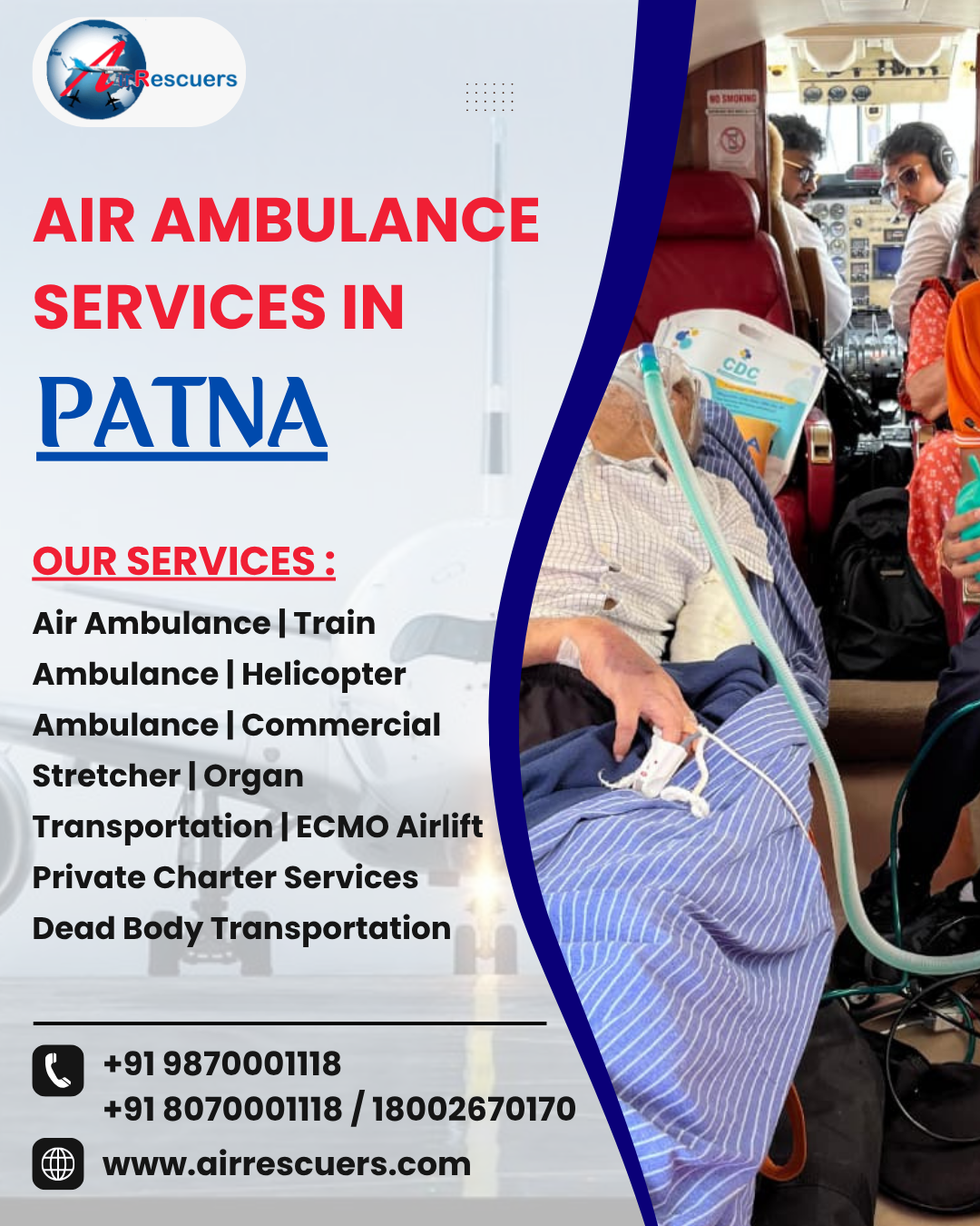 Emergency Air Ambulance Patna | Book Now