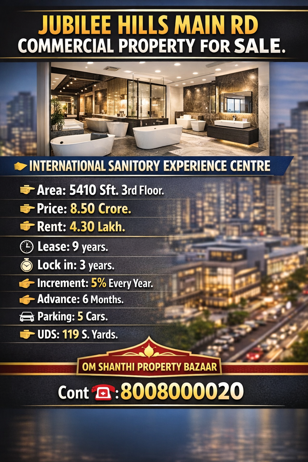 Sale of commercial property with INTERNATION SANITORY EXPERIENCE CENTRE