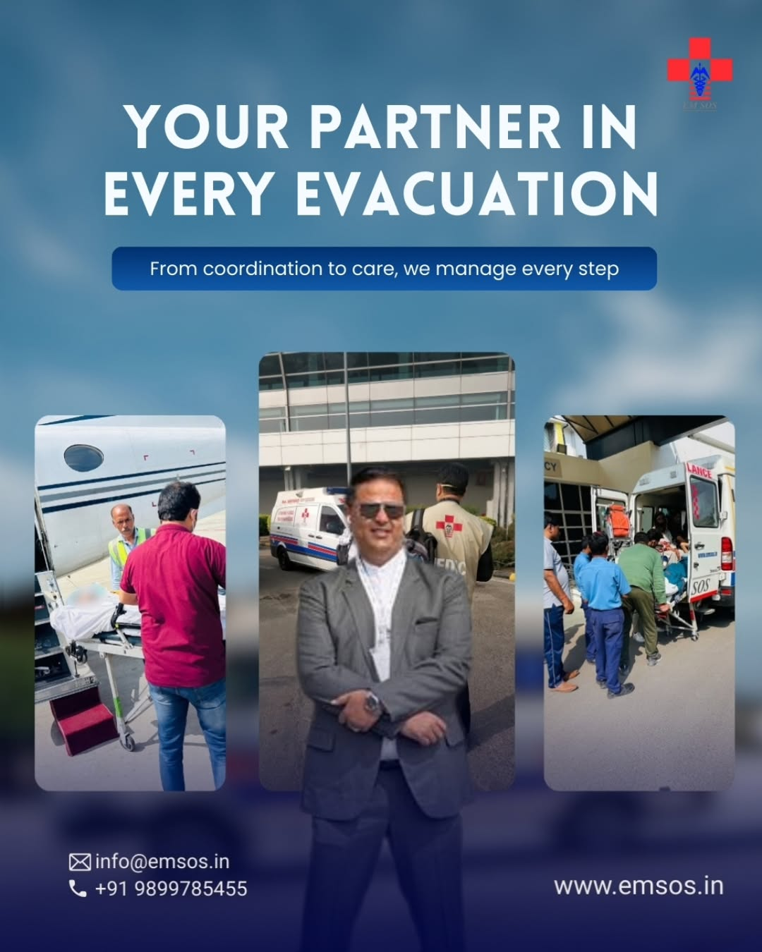 Swift Air Ambulance Service in Ahmedabad – EMSOS