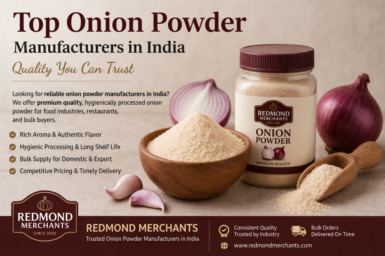 Top Onion Powder Manufacturers in India – Quality You Can Trust