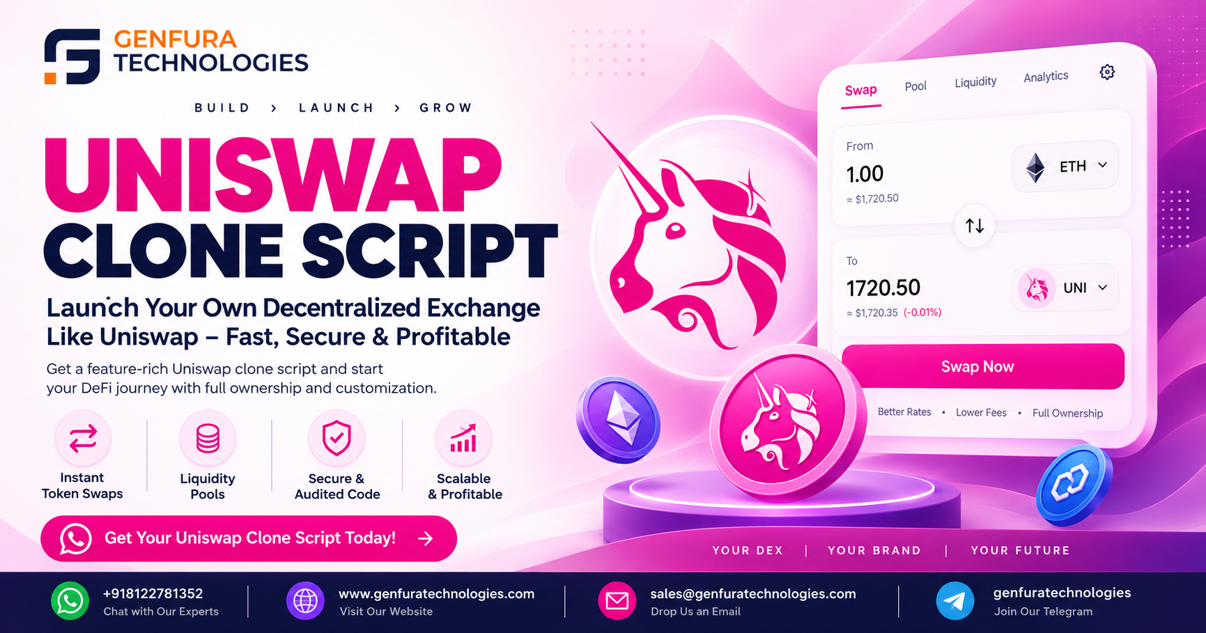 Launch a Feature-Rich Uniswap Clone Script for Fast DeFi Exchange Deployment