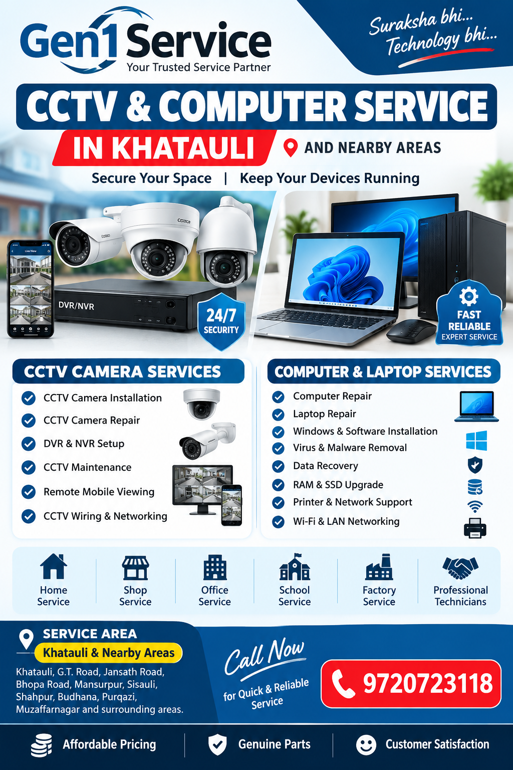 Gen1 CCTV & Computer Service in Khatauli – CCTV, Computer & Laptop Repair Services