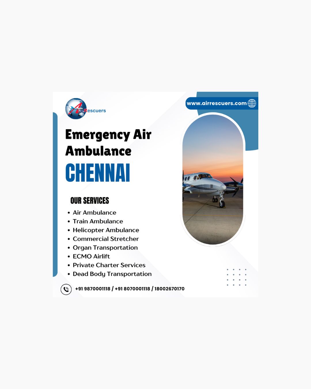 Professional Air Medical Transport in Chennai