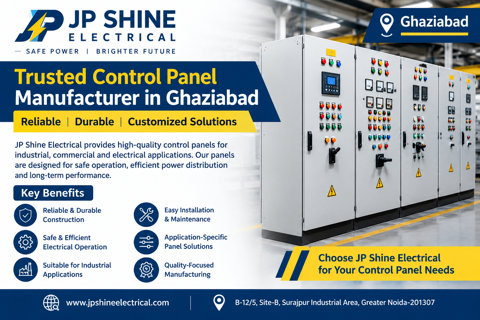 Trusted Control Panel Manufacturer in Ghaziabad | JP Shine Electrical